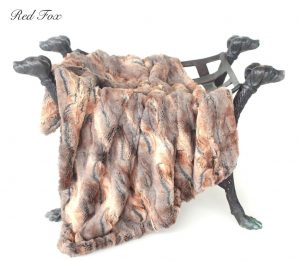 luxe collection blankets in red fox