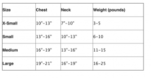 too cute to spook harness size chart