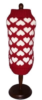 dallas dog heart sweater