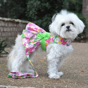 pink hawaiian floral dog dress