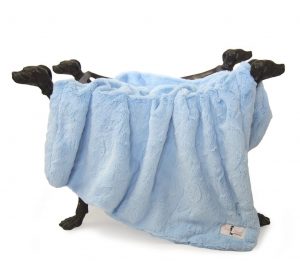 Hello Doggie Bella Blankets in Baby Blue