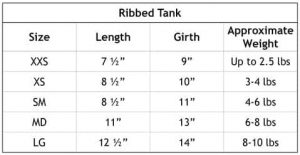 Teddy Bear Tank Size Chart