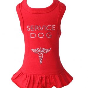 service dog dress in red by hello doggie