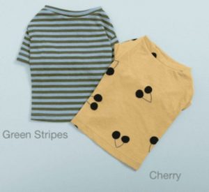 cherry/green stripes tee n sleeveless set
