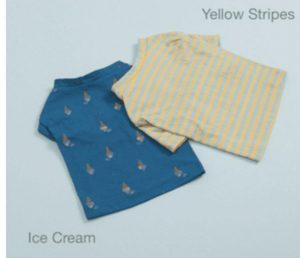 ice cream/yellow stripes tee n sleeveless set