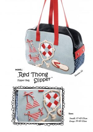 red thong slipper zipper bag