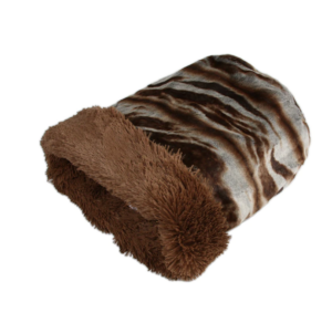 Cuddle Cup Bed in Koala Dard with Choclate Shag