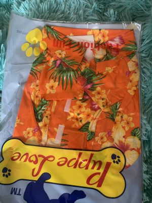 clearance orange hawaiian dog shirt