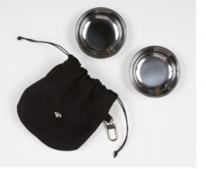 travel pouch with 2 bowls