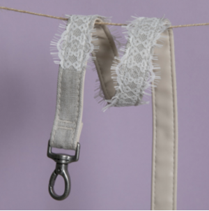natural linen dog harness and leash
