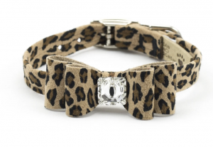 big bow all cheetah dog collar