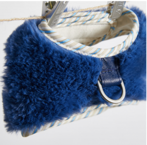 fuzzy fur dog harness and leash set