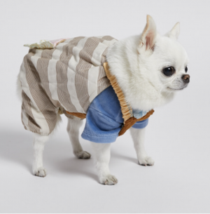 diamond quilted dog overalls