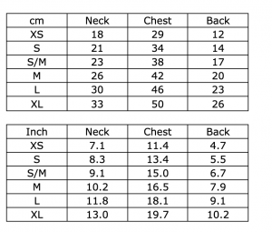 Delfi Crop Knitted Dog Sweater Size Chart
