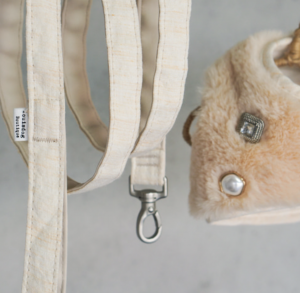 antique stone fur dog harness set