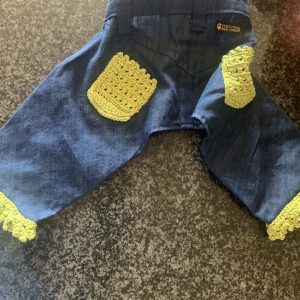 lime green retro dog jeans