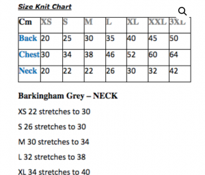 barkingham grey sweater size chart