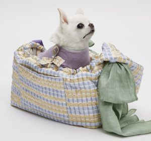jacquard sling dog bag