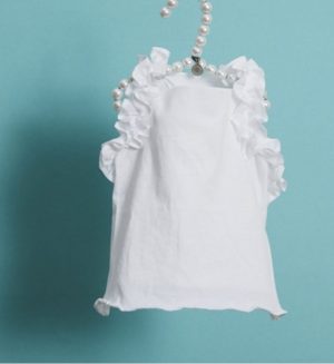 white tank top for dogs shoulder frill style