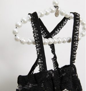 black crochet lace top