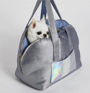 Metallic Silver Around Dog Bag