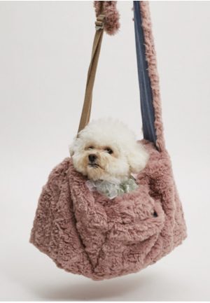 hipster fur sling dog bag