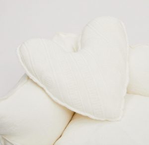 Irish Linen and Heart Pillow Boom Bed