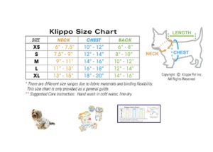 Klippo Size Chart