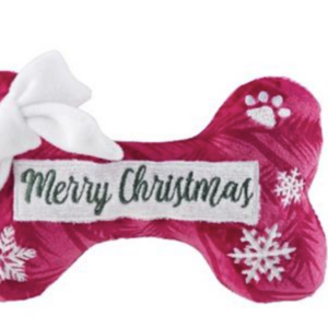 Merry Christmas Puppermint Bone Plush Dog Toy