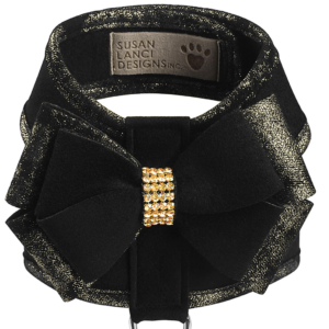 Black Glitzerati Double Nouveau Bow & Trim Tinkie Harness
