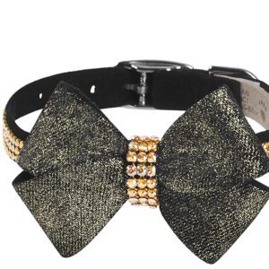 Black Glitzerati Nouveau Bow Collar