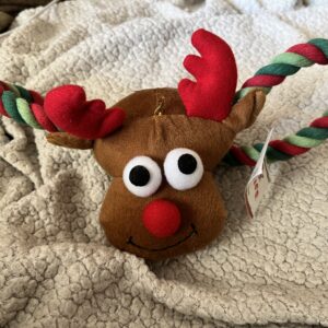 Reindeer Holiday Hug Tug Dog Toy