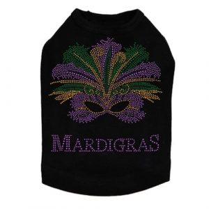 Mardi Gras with Mask Dog Tank In Many Colors