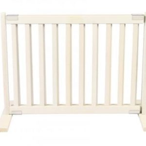Free Standing Small Pet Gate in Warm White