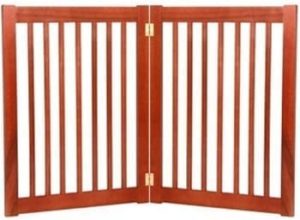 2 Panel Free Standing Pet Gate in Cherry