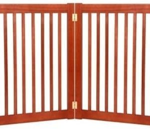 2 Panel Free Standing Pet Gate in Cherry