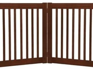 2 Panel Free Standing Pet Gate in Mahogany