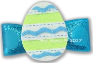 Turquoise Colored Eggs Hair Bow