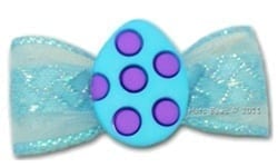 Blue Dotted Egg Hair Bow