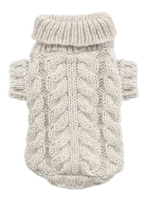Sand Angora Cable Knit Sweater