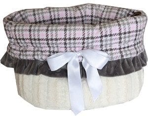 Pink Plaid Reversible Snuggle Bugs Pet Bed
