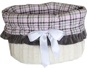 Pink Plaid Reversible Snuggle Bugs Pet Bed