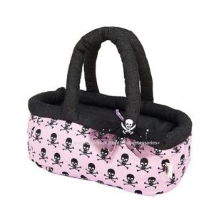 Pink and Skull Basket Bag Carrier
