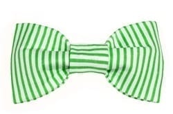 Bright Green Stripe Bow Tie For Collar